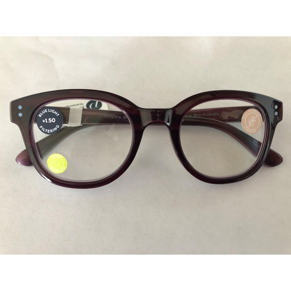 NEW DARK CHERRY GALAXY PEEPERS BLUE LIGHT FILTERING Readers +1.50